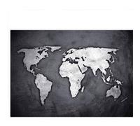 Sticker Mural Déco Map Monde 50cm Noir