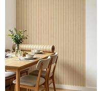Stickyart Chene Panneau Mural Decoratif Imitation Bois Clair 30cmx400cm | Papier Peint Adhesif Mural Epais 2.1mm Panneaux Muraux 3D Décoratifs Imitation Bois Dalle PVC Adhesive Murale Salon Chambre