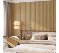Stickyart Panneau Mural Decoratif Imitation Bois Marron Résistant 60cmX500cm Panneau Mural Bois Vintage Dalle PVC Adhesive Murale Salon Panneaux Muraux 3D Chambre Plaque PVC Murale Insonorisation