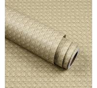 Stickyart Papier Peint Adhesif Mural Marron Effet Rotin 40cm x 400cm Adhesif pour Meuble Revêtement Murale Décolleuse Papier Peint Crédence Cuisine Imperméable Amovible pour Chambre à Coucher