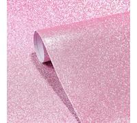 Stickyart Papier Peint Scintillant Rose 40 x 200 cm Carrelage Adhésif Mural Chambre Paillettes pour Meubles et Murs Sticker Meuble Adhésif pour la Décoration Chambre les Projets de Bricolage