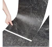 Stickyart Revetement de Sol Rouleau Effet Marbre Noir 60X30cm 4Pièces Dalle Pvc Adhesive Murale Carrelage Adhesif 60X30cm 4Pièces