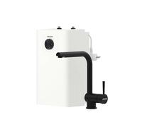 STIEBEL ELTRON Petit chauffe-eau SNU 5 Plus avec robinet noir mat MAE-B (robinet de cuisine), très compact, fonction anti-goutte/thermostop, chauffe-eau basse pression de 5 litres avec prise, 2 kW