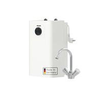 STIEBEL ELTRON Petit chauffe-eau SNU 5 Plus, robinetterie de cuisine WST-W, compact, fonction anti-goutte, thermostop, chauffe-eau sous évier 5 litres basse pression, fiche