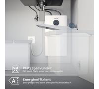 STIEBEL ELTRON Petit chauffe-eau SNU 5 Plus, très compact, fonction anti-goutte, thermostop, chauffe-eau sous évier 5 litres basse pression avec fiche, 2 kW, 204972
