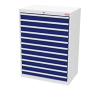 STIER Armoire à tiroirs STIER, avec 11 tiroirs, lxPxH 900x575x1220 mm, gris clair/bleu gentiane Quantité:1
