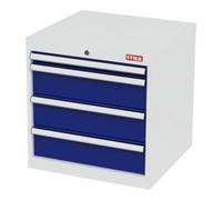 STIER Armoire à tiroirs STIER, avec 4 tiroirs, lxPxH 600x575x620 mm, gris clair/bleu gentiane Quantité:1