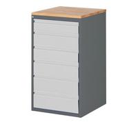 STIER Armoire à tiroirs STIER Premium avec 6 tiroirs et dessus en hêtre, lxPxH 580x650x1 035 mm Quantité:1