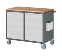 STIER Armoire roulante STIER Premium avec 8 tiroirs, lxPxH 1 145x650x975 mm Quantité:1