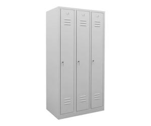 STIER Armoire-vestiaire STIER, 3 compartiments, 1 800x870x500 mm, gris clair Quantité:1