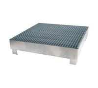 STIER Bac de rétention galvanisé STIER pour 4 fûts de 200 litres, 1 200x1 200x290 mm Quantité:1