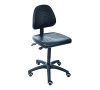 STIER Chaise de travail à roulettes STIER sans accoudoirs, hauteur d'assise 460-650 mm, PU noir Quantité:1