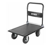 STIER Chariot à plate-forme rabattable STIER, capacité de charge 350 kg, avec pneumatiques Quantité:1