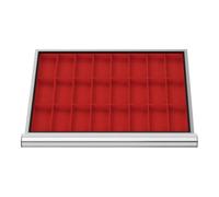 STIER Compartimentage de tiroir STIER, bacs pour petites pièces, BLH 100 mm, dimensions intérieures 600x450 mm, 24 KTK 75x150 mm Quantité:1