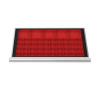 STIER Compartimentage de tiroir STIER, bacs pour petites pièces, BLH 100 mm, dimensions intérieures 800x450 mm, 40 KTK 75x75 mm Quantité:1