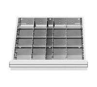 STIER Compartimentage de tiroir STIER, séparations en métal, BLH 100/125 mm, dimensions intérieures 500x450 mm, 20 casiers, 6 x TW 125 Quantité:1