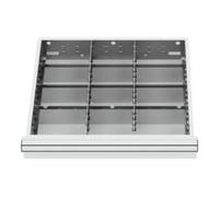STIER Compartimentage de tiroir STIER, séparations en métal, BLH 100/125 mm, dimensions intérieures 500x450 mm, 12 casiers, 6 x TW 175 Quantité:1