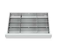 STIER Compartimentage de tiroir STIER, séparations en métal, BLH 100/125 mm, dimensions intérieures 600x450 mm, 12 casiers, 6 x TW 175 Quantité:1