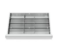 STIER Compartimentage de tiroir STIER, séparations en métal, BLH 100/125 mm, dimensions intérieures 600x450 mm, 12 casiers, 6 x TW 225 Quantité:1