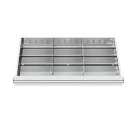 STIER Compartimentage de tiroir STIER, séparations en métal, BLH 100/125 mm, dimensions intérieures 800x450 mm, 12 casiers, 6 x TW 275 Quantité:1