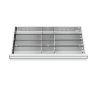 STIER Compartimentage de tiroir STIER, séparations en métal, BLH 100/125 mm, dimensions intérieures 800x450 mm, 12 casiers, 6 x TW 325 Quantité:1