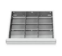 STIER Compartimentage de tiroir STIER, séparations en métal, BLH 150/175 mm, dimensions intérieures 500x450 mm, 12 casiers, 6 x TW 175 Quantité:1