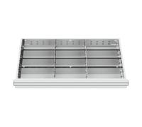 STIER Compartimentage de tiroir STIER, séparations en métal, BLH 150/175 mm, dimensions intérieures 800x450 mm, 12 casiers, 6 x TW 275 Quantité:1