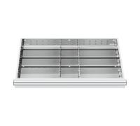 STIER Compartimentage de tiroir STIER, séparations en métal, BLH 150/175 mm, dimensions intérieures 800x450 mm, 12 casiers, 6 x TW 325 Quantité:1
