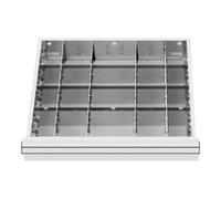 STIER Compartimentage de tiroir STIER, séparations en métal, BLH 200-300 mm, dimensions intérieures 500x450 mm, 20 casiers, 6 x TW 75 Quantité:1
