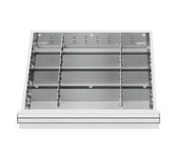 STIER Compartimentage de tiroir STIER, séparations en métal, BLH 200-300 mm, dimensions intérieures 500x450 mm, 12 casiers, 6 x TW 125 Quantité:1