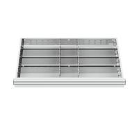 STIER Compartimentage de tiroir STIER, séparations en métal, BLH 200-300 mm, dimensions intérieures 800x450 mm, 12 casiers, 6 x TW 325 Quantité:1