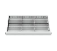 STIER Compartimentage de tiroir STIER, séparations en métal, BLH 75 mm, dimensions intérieures 800x450 mm, 12 casiers, 6 x TW 275 Quantité:1