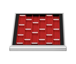 STIER Compartimentage de tiroirs STIER, plaques de cuvettes, BLH 50 mm, dimensions intérieures 500x450 mm, 9 plaques de 2 cuvettes Quantité:1