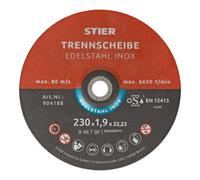 STIER Disque à tronçonner STIER 230 x 1,9 x 22,23 courbé, inox/acier Quantité:25