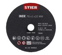 STIER Disque à tronçonner STIER 76 x 1 x 10 droit, inox/acier inoxydable Quantité:10