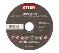 STIER Disque à tronçonner STIER acier inoxydable, 5 pièces, 125 x 1,0 x 22,23 mm, forme 41 Quantité:10