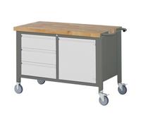 STIER Etabli mobile STIER Premium avec 3 tiroirs et 1 porte battante, lxPxH 1 250x700x880 mm Quantité:1