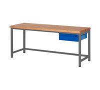 STIER Etabli réglable en hauteur STIER Premium avec 1 tiroir, lxPxH 2 000x700x840-1 040 mm, anthracite métallisé / RAL 5010 Quantité:1