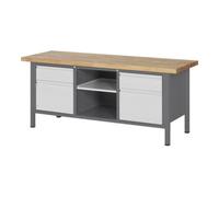 STIER Etabli réglable en hauteur STIER Premium avec 2 tiroirs et 2 portes battantes, lxPxH 2 000x700x840-1 040 mm Quantité:1