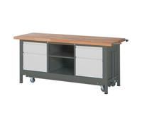 STIER Etabli STIER Premium avec châssis roulant abaissable, 2 tiroirs et 2 portes battantes, lxPxH 2 000x700x880 mm Quantité:1