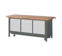 STIER Etabli STIER Premium avec châssis roulant abaissable, 3 tiroirs et 2 portes battantes, lxPxH 2 000x700x880 mm Quantité:1