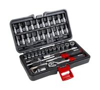 STIER Jeu de douilles 1/4" 48pièces, Carré creux, Acier au chrome-vanadium, Jeux de clés, outils à douilles