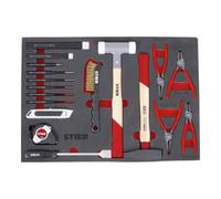 STIER Kit d'outillage universel STIER, 18 pièces, dans garniture en mousse souple (EVA) Quantité:1