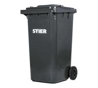 STIER Poubelle grande capacité à 2 roues STIER, 240 l, grise, lxPxH 576x720x1 067 mm Quantité:1