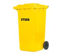 STIER Poubelle grande capacité à 2 roues STIER, 240 l, jaune, lxPxH 576x720x1 067 mm Quantité:1