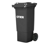STIER Poubelle grande capacité à 2 roues STIER, 80 l, grise, lxPxH 445x520x939 mm Quantité:1