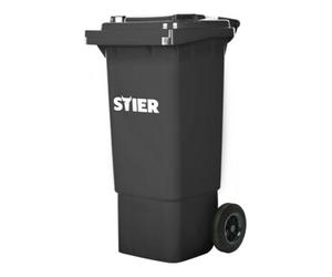 STIER Poubelle grande capacité à 2 roues STIER, 80 l, grise, lxPxH 445x520x939 mm Quantité:1
