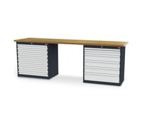 STIER Rangée d'établis STIER lxPxH 2500x600x860 mm, 2 caissons d'armoire 900x575x820 mm Quantité:1