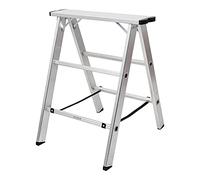 STIER Tréteau en aluminium charge admissible 150 kg, support double 16 cm, repliable, tréteau repliable, tréteau de travail