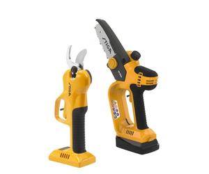 STIGA SP 100e Kit - Sécateur Électrique SC 100e + Scie d'Élagage PR 100e avec Batterie 20V et Chargeur - Outils de Jardin Légers et Puissants pour un Élagage Complet